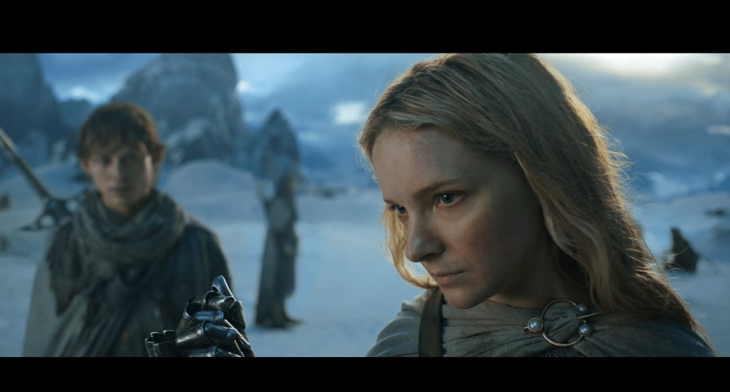 Galadriel, The Lord of the Rings: The Rings of Power, Amazon Prime Video, Amazon Studios, Harper Collins Publishers, New Line Cinema, Tolkien Enterprises, Warner Bros. Television, Morfydd Clark